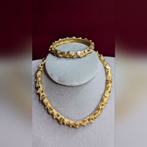 RARE! Vintage Marcel Boucher Gold Branch & Twigs Choker Necklace and brace